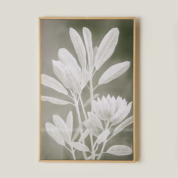 Deco Green Culture Kanvas Tablo - Yeşil / Beyaz - 90x60 cm - Resim 2