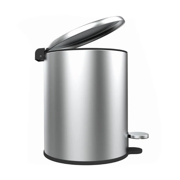 Cigo Paslanmaz Çelik Pedallı Banyo Çöp Kovası - Gri - 6 lt - Resim 2