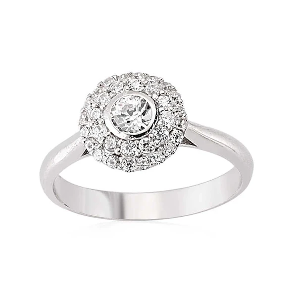 Gümüş Zirkon Taşlı Bayan Yüzük ürün görseli