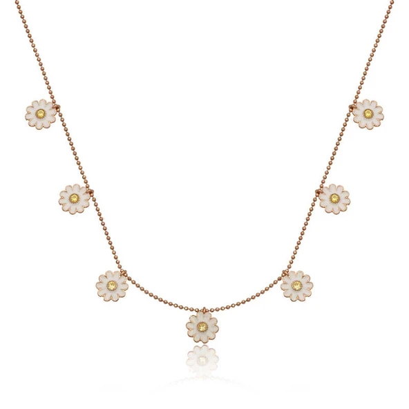 Gümüş Rose Papatya Şans Kadın Kolye ürün görseli