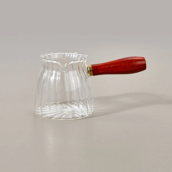 Kitchen Borosilikat Cam Cezve - Şeffaf - 305 ml - Resim 2