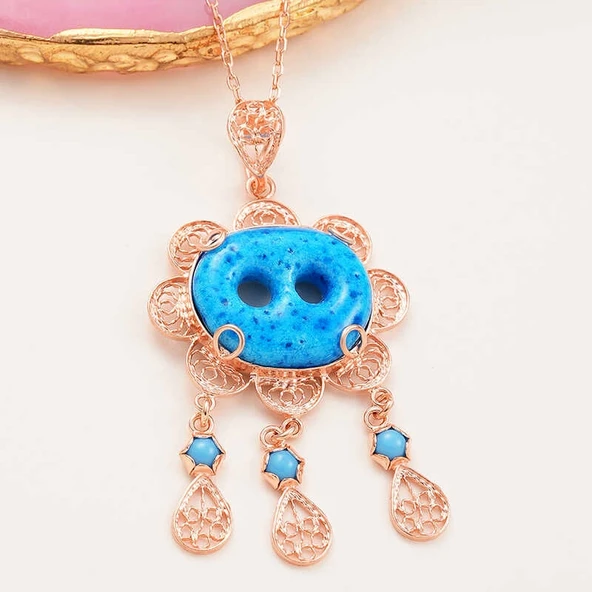 Gümüş Rose Süryani Gözü Kadın Kolye ürün görseli 1