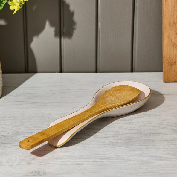 Seramik Kaşık Altlığı - Krem - 25,5 cm ürün görseli