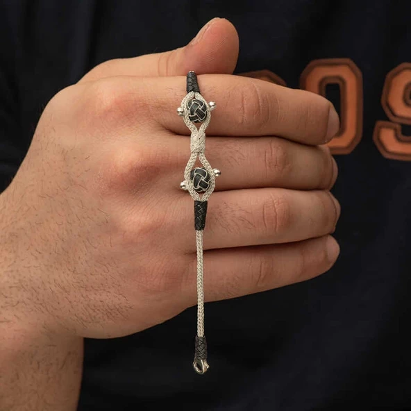 Gümüş Kazaziye Örgü Bileklik - Resim 5