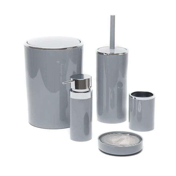 Lenox 5'li Banyo Aksesuar Set - Gri - Resim 2