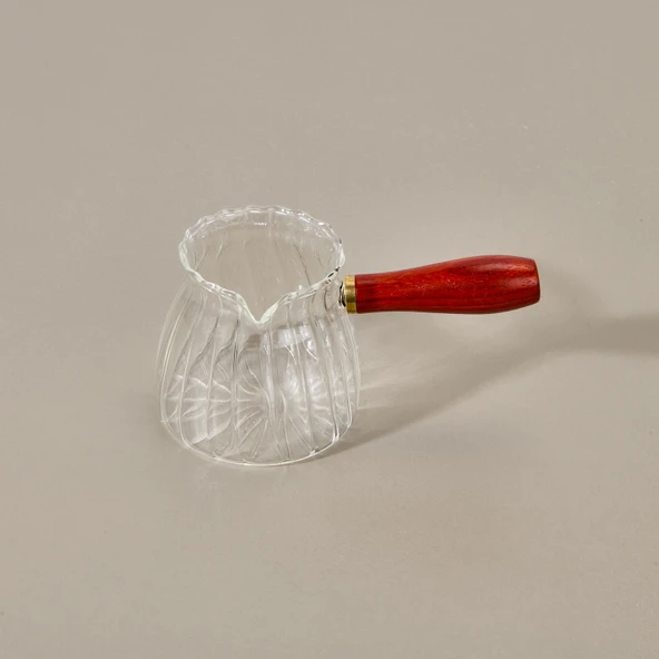 Kitchen Borosilikat Cam Cezve - Şeffaf - 305 ml - Resim 3