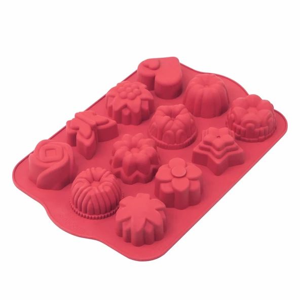 12'li Karma Kek Kalıbı - Kırmızı ürün görseli