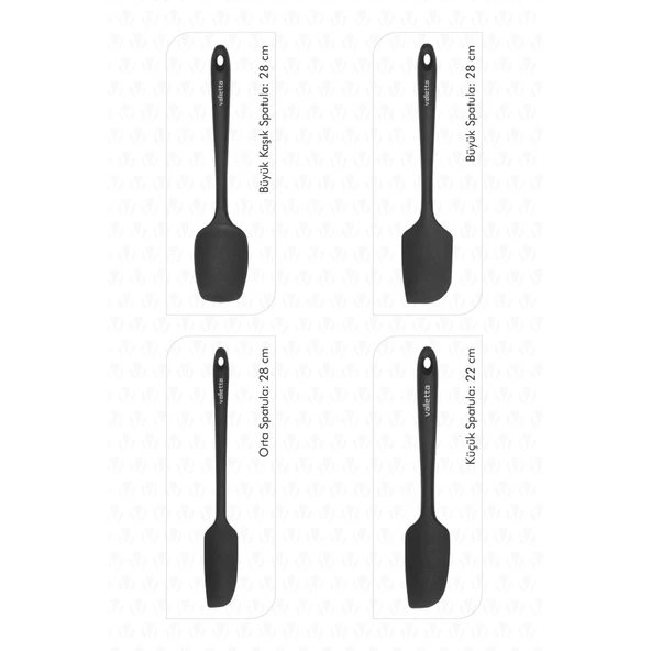 Osteris 4'lü Spatula Seti - Siyah - Resim 3