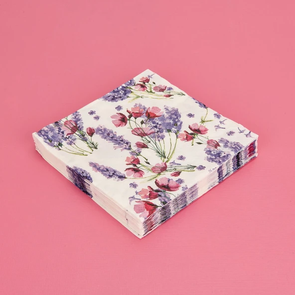 Houseware Çiçek Baskılı 16'lı Peçete - Asorti - 33x33 cm ürün görseli 1