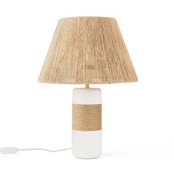 Lighting Yunik Abajur - Beyaz / Kahverengi ürün görseli 1