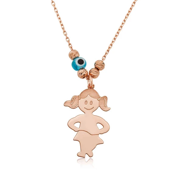 Gümüş Rose Kız Çocuğu Bayan Kolye ürün görseli