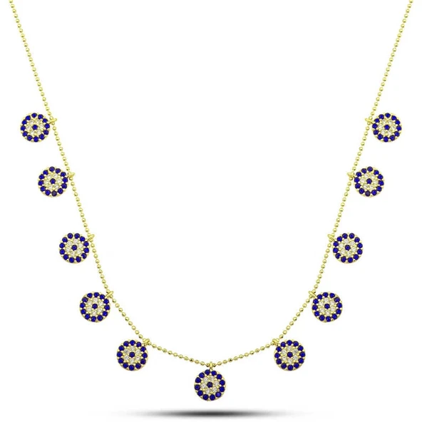 Gümüş Gold Nazarlı Şans Kadın Kolye ürün görseli