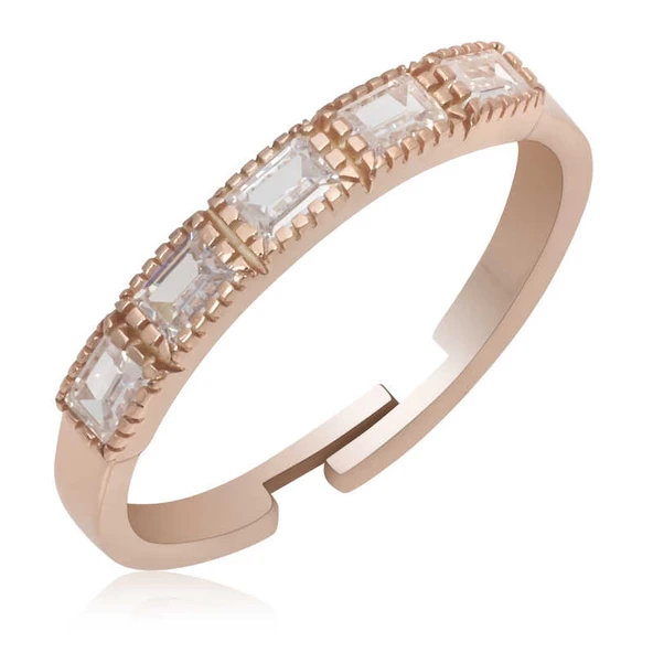 Gümüş Rose Ayarlanabilir Baget Kadın Yüzük ürün görseli