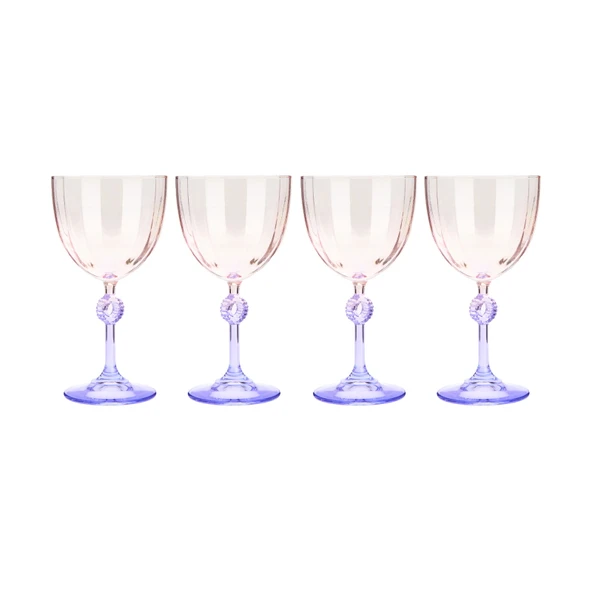 Elite 4'lü Ayaklı Bardak - Mor - 270 ml - 2