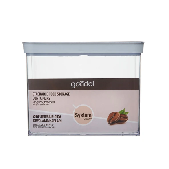 System Dikdörtgen Saklama Kabı - 2 lt - 2