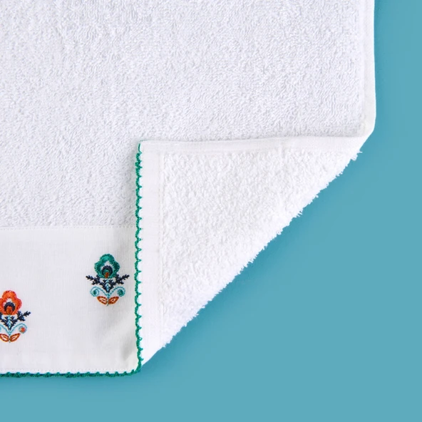 Soft Urban Delight Nakışlı El Havlusu - Ekru - 30x50 cm - Resim 3