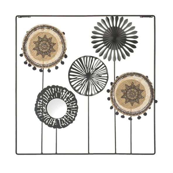 Deco Etnik Metal Tablo - Siyah / Kahverengi - 45 cm ürün görseli 1