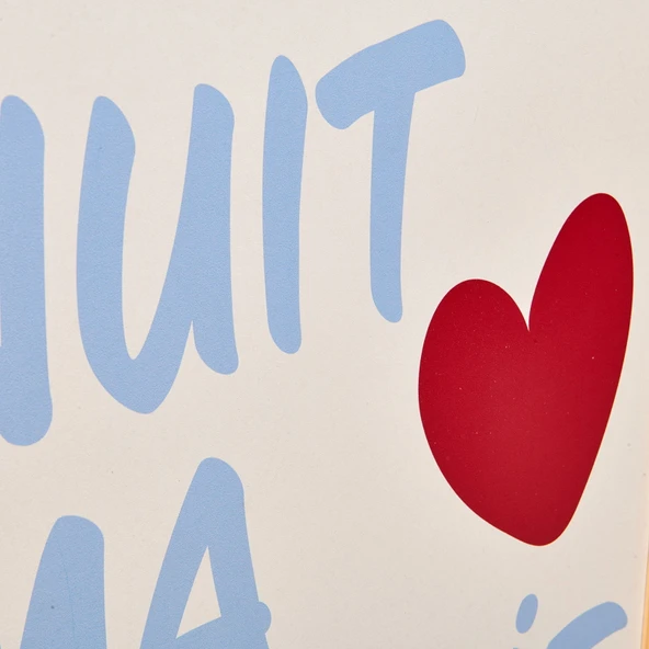 Deco Bold Hearts Duvar Panosu - Mavi - 40x60 cm - Resim 3