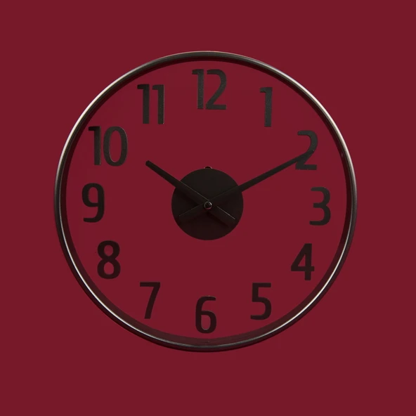 Deco Anthracite Duvar Saati - Antrasit / Şeffaf - 38 cm - Resim 2