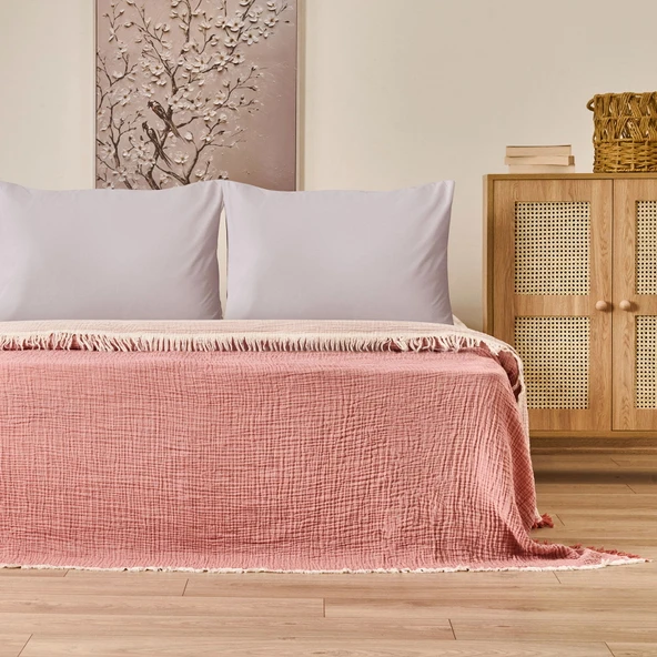 Soft Hevin Çift Kişilik Yatak Örtüsü - Kiremit - 220x240 cm ürün görseli