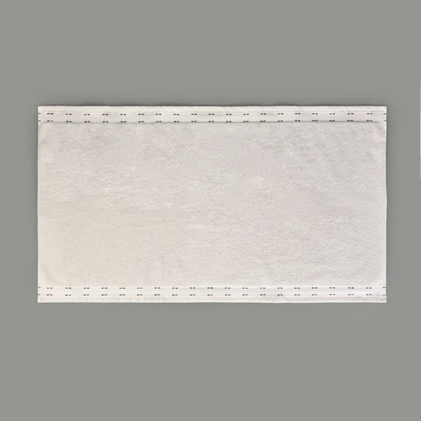 Soft Tiny Yüz Havlusu - Ekru / Yeşil - 50x90 cm - Resim 2