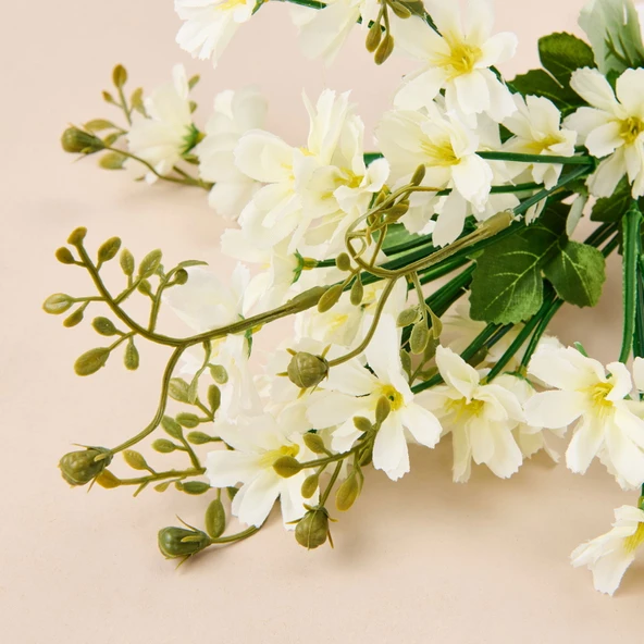 Dekoratif Yapay Papatya - Beyaz - 34 cm - Resim 2