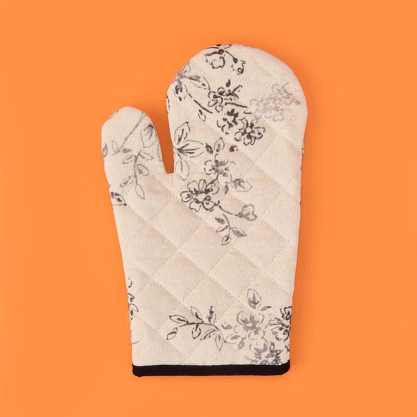 Evora Fırın Eldiveni - Ekru / Siyah - 17x30 cm - Resim 2