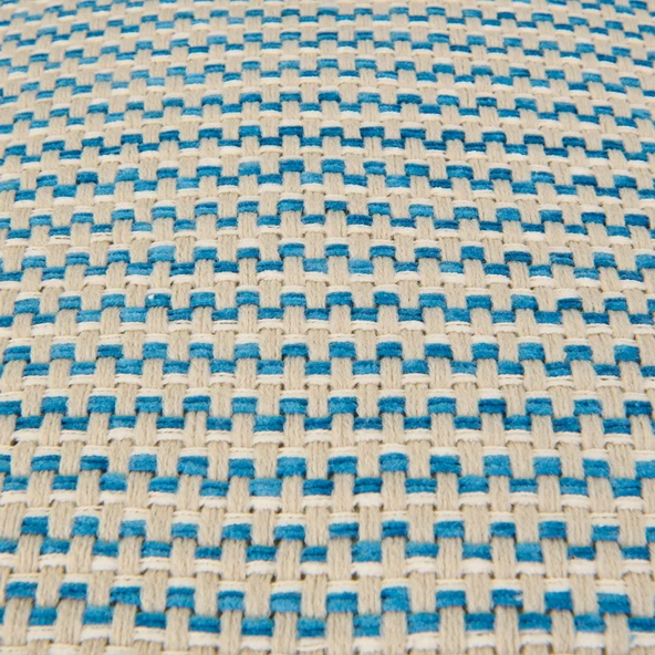 Soft Shiny Kırlent - Bej / Mavi - 45x45 cm - Resim 2