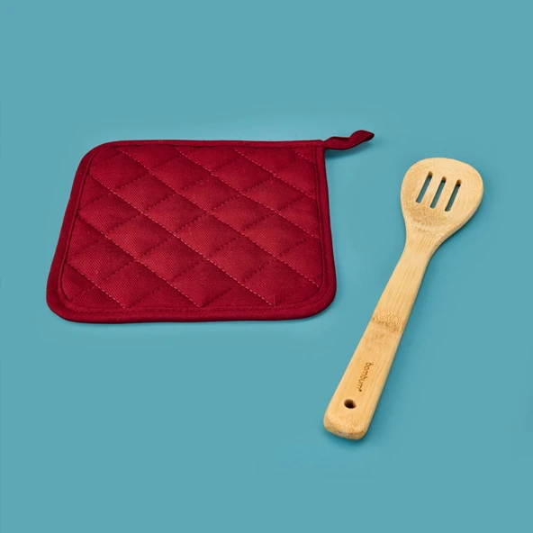 Gabardin Tutaç - Kırmızı - 20x20 cm - Resim 2