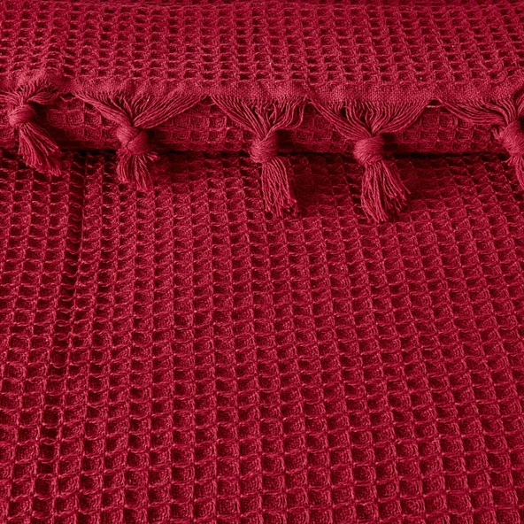 Soft Alora Çift Kişilik Yatak Örtüsü - Kırmızı - 200x230 cm - Resim 2