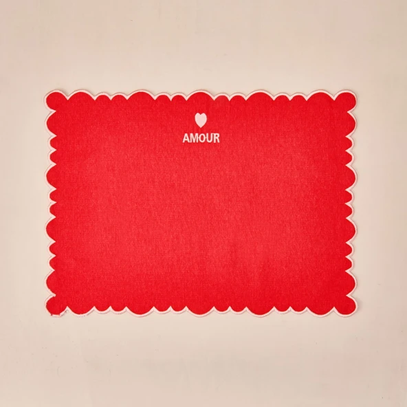 Soft Amore Amerikan Servis - Kırmızı - 30x50 cm - Resim 3