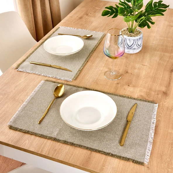 Soft Plaid 2'li Amerikan Servis - Yeşil - 30x50 cm ürün görseli