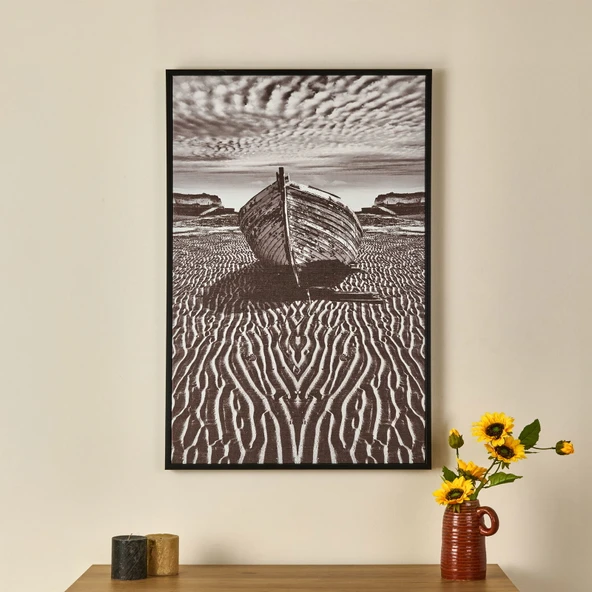 Deco Barcola Tablo - Siyah - 90x60 cm ürün görseli 1