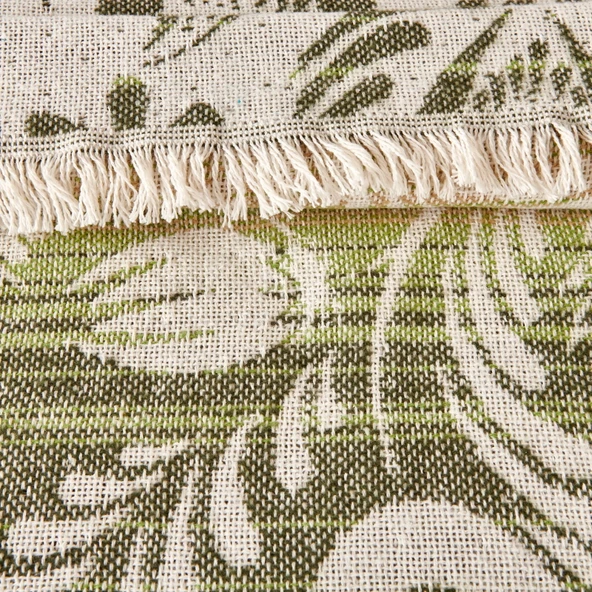 Soft Fathi Pamuklu Çift Kişilik Battaniye - Yeşil - 200x220 cm - Resim 2