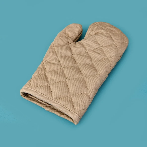 Gabardin Fırın Eldiveni - Bej - 17x30 cm ürün görseli