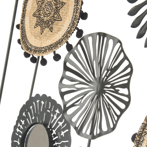 Deco Etnik Metal Tablo - Siyah / Kahverengi - 45 cm - Resim 3