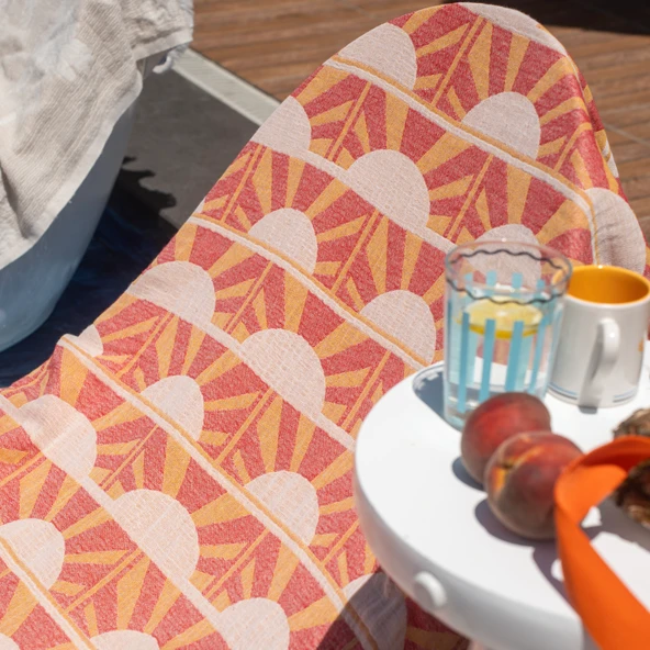 Soft Sun Madness Güneş Desenli Peştamal - Hardal - 90x160 cm - Resim 2