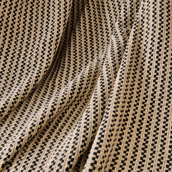 Soft Shiny Koltuk Şalı - Bej / Siyah - 130x170 cm - Resim 2