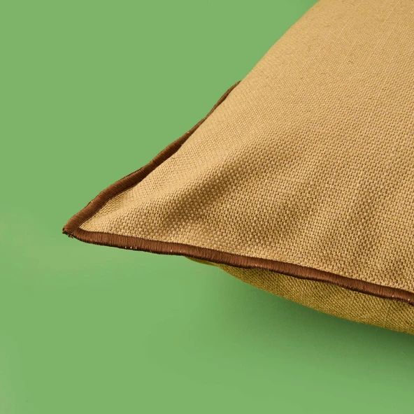 Soft Oras Kırlent - Hardal - 35x55 cm - Resim 3