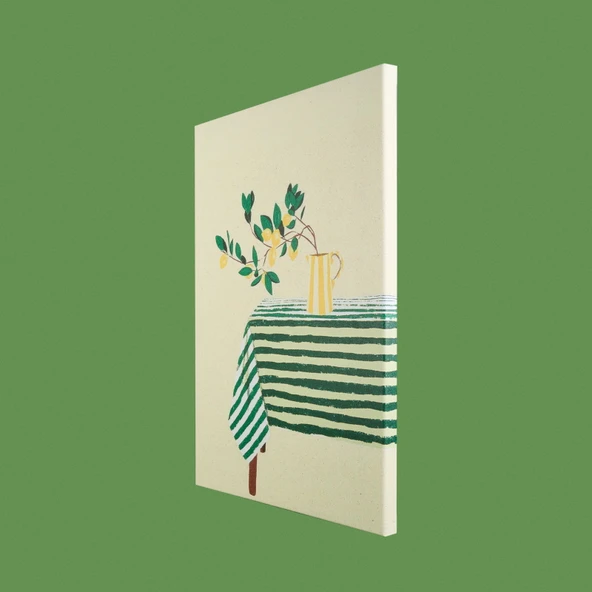 Deco Lime Cello Kanvas Tablo - Yeşil - 50x70 cm - Resim 3