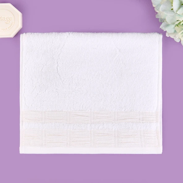 Soft Golden Star Shiny El Havlusu - Ekru - 30x50 cm ürün görseli