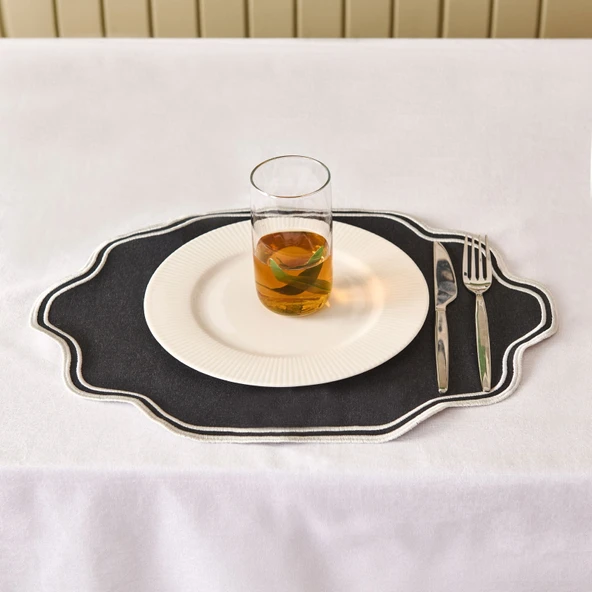 Soft Elegant Amerikan Servis - Siyah - 30x50 cm - Resim 2