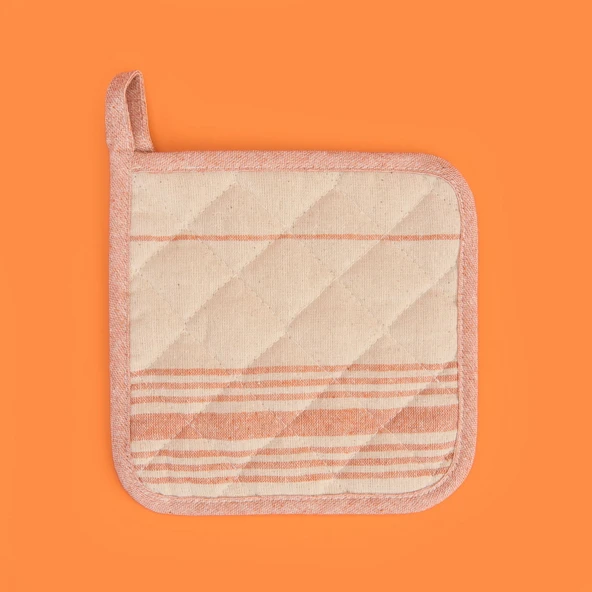 Tarçın Tutaç - Ekru / Kiremit - 20x20 cm - Resim 2