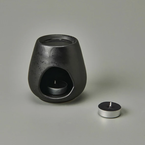 Deco Enyo Seramik Buhurdanlık - Mat Siyah - 11 cm