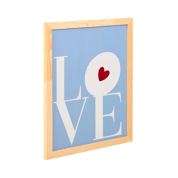 Deco Bold Hearts Duvar Panosu - Mavi - 30x40 cm - Resim 2