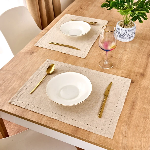 Pamira 2'li Amerikan Servis - Bej - 30x45 cm ürün görseli