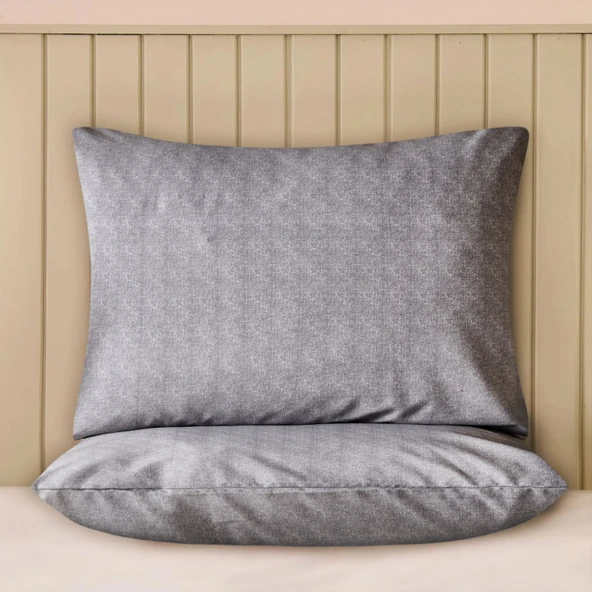 Soft Tanura Kolay Ütülenir 2'li Yastık Kılıfı - Antrasit - 50x70 cm ürün görseli 1
