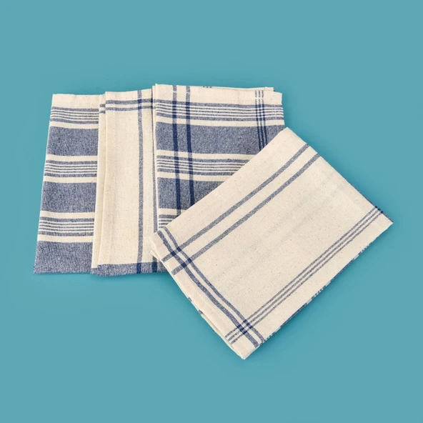 Deniz 4'lü Amerikan Servis - Ekru / Mavi - 30x45 cm ürün görseli