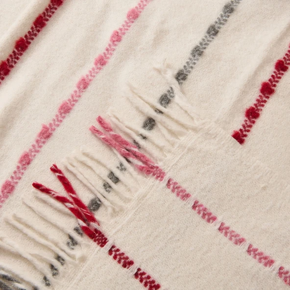 Soft Elvia Pamuklu Tek Kişilik Battaniye - Krem - 150x200 cm - Resim 3