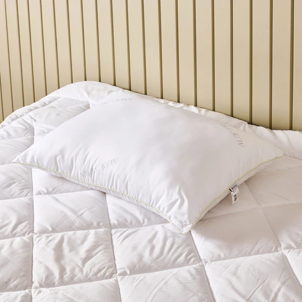 Soft Aloe Vera Yastık - Beyaz - 50x70 cm - Resim 3